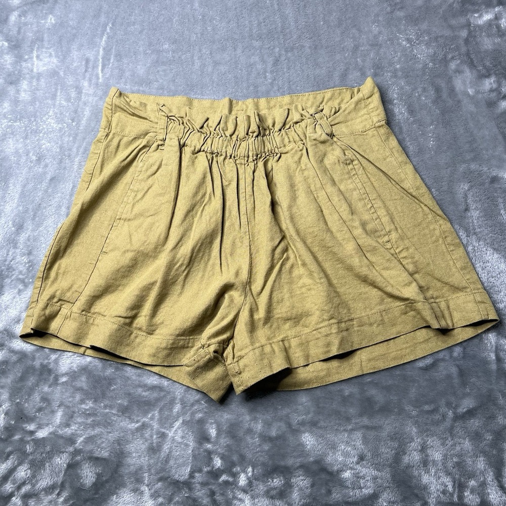 Indigo Rein Shorts Women Size Large linen blend Green Summer Comfort
